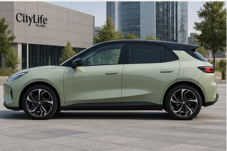 Geely E2 elettrica vista laterale