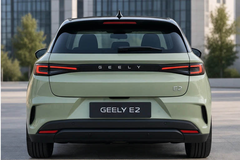 Geely E2 elettrica vista posteriore